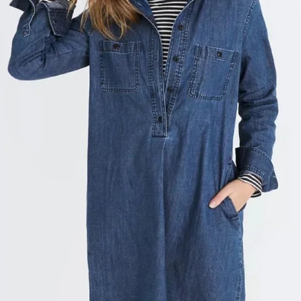 Madewell Blue Denim Shirt Dress